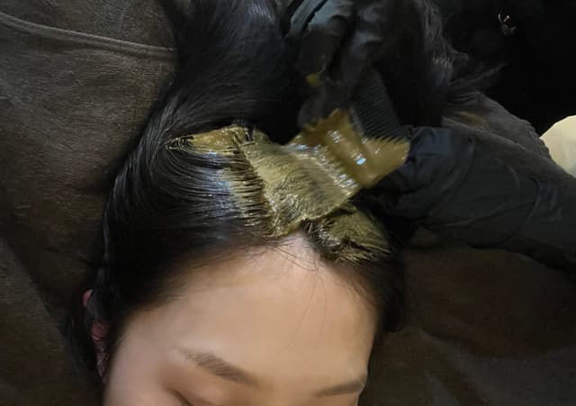 천연허브팩 도포 모습