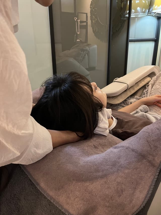 온습포와 엔딩 스트레칭 모습